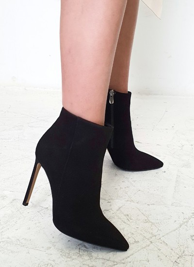 Ankle boots black suede with line 11 cm