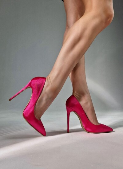 Туфли розовые из сатина