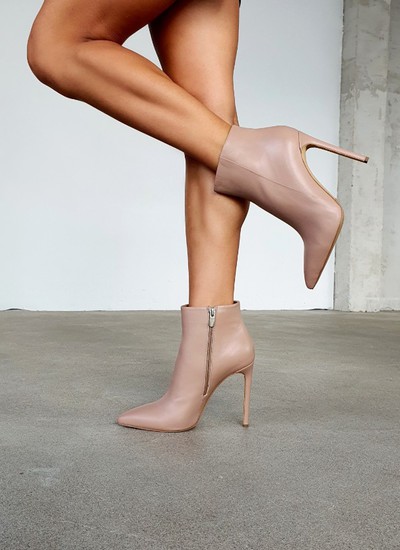 Ankle boots beige leather line