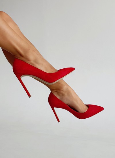 Shoes red suede