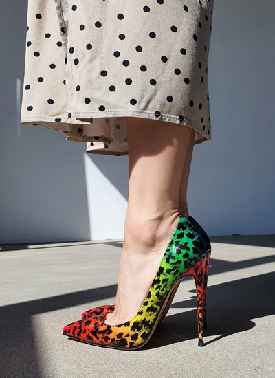Shoes rainbow lacquer 12 cm